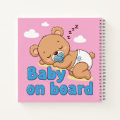 かわいい眠りテディベアベビーオンボードマンガ ノートブック (裏面)