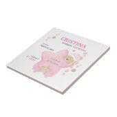 かわいい眠りテディベアーベビーガール誕生統計 タイル (側面)