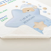 かわいい眠りテディベア男の赤ちゃん誕生統計シェーヤー シェルパブランケット (3/4)