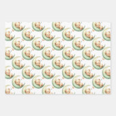 かわいい眠りテディベア男女兼用ボー ラッピングペーパーシート (正面)