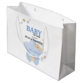かわいい眠りテディベア赤ちゃんシャワー大きなギフトバ ラージペーパーバッグ (裏面アングル)