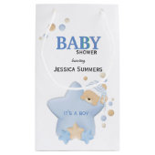 かわいい眠りテディベア赤ちゃんシャワー小さなギフトバ スモールペーパーバッグ (裏面)