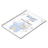 かわいい眠りテディベア赤ちゃんシャワー手帳 ノートブック (左側)