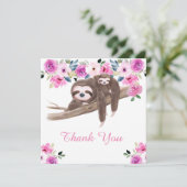 かわいい眠りナマケモノ赤ちゃんシャワーサンキューカード サンキューカード (スタンド正面)