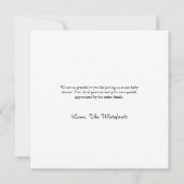 かわいい眠りナマケモノ赤ちゃんシャワーサンキューカード サンキューカード (裏面)