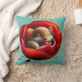 かわいい眠りネズミ クッション (ブランケット)