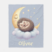 かわいい眠りハリネズミ フリースブランケット (正面)