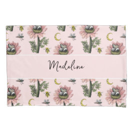 かわいい眠りパンダクマ妖精の花柄 枕カバー