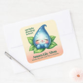 かわいい眠りベビードロープベビーシャワーウェルカム スクエアシール (封筒)