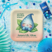 かわいい眠りベビードロープベビーシャワーウェルカム ペーパープレート (パーティー)