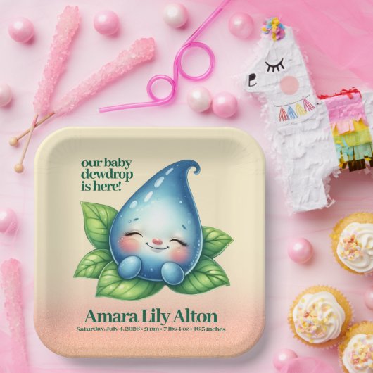 かわいい眠りベビードロープベビーシャワーウェルカム ペーパープレート (パーティー)