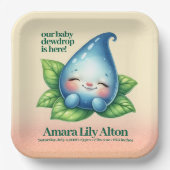 かわいい眠りベビードロープベビーシャワーウェルカム ペーパープレート (正面)