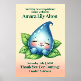 かわいい眠りベビードロープベビーシャワーウェルカム ポスター