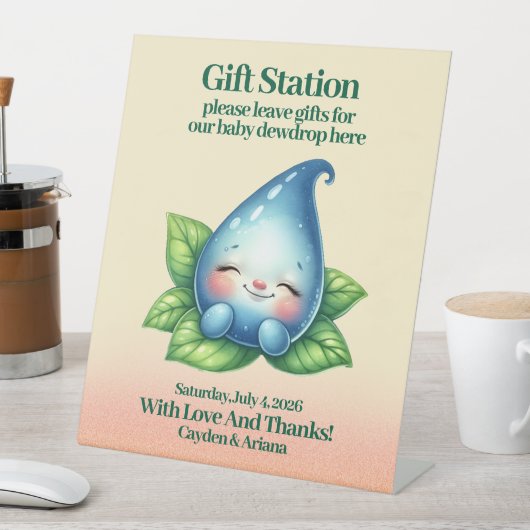 かわいい眠りベビードロープベビーシャワーギフト 台座サイン (インサイチュ)