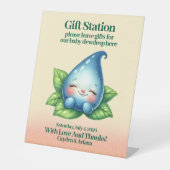 かわいい眠りベビードロープベビーシャワーギフト 台座サイン (正面)