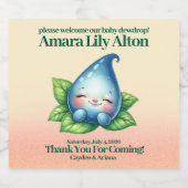 かわいい眠りベビードロープベビーシャワー スパークリングワインラベル (シングルラベル)