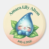 かわいい眠りベビードロープベビーシャワー マグネット (正面)