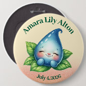 かわいい眠りベビードロープベビーシャワー 缶バッジ (正面&裏面)