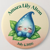 かわいい眠りベビードロープベビーシャワー 缶バッジ (正面)