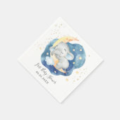 かわいい眠り子象月星少年シャワー スタンダードカクテルナプキン (角)