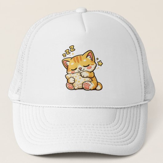 かわいい眠り猫の枕 キャップ (正面)