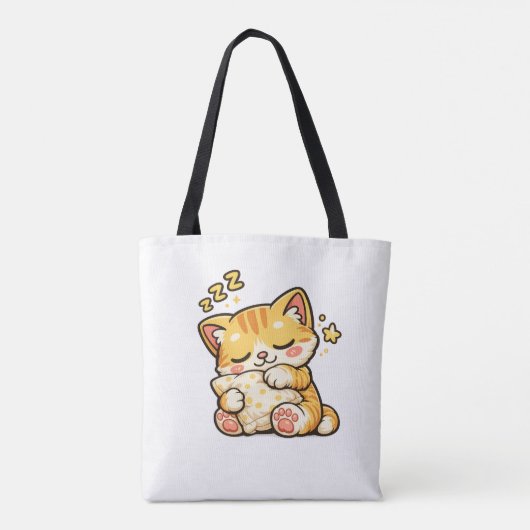 かわいい眠り猫の枕 トートバッグ (裏面)