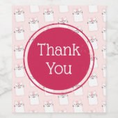 かわいい眠り猫の柄ありがとう ワインラベル (シングルラベル)