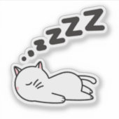 かわいい眠り猫 シール (正面)