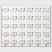 かわいい眠り猫|子ども向けプレゼント ラッピングペーパー (フラット)