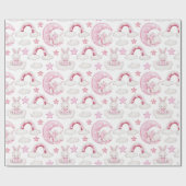 かわいい眠るウサギのバニーon Cloudベッドタイム ラッピングペーパー (フラット)