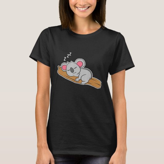 かわいい眠るコアラおもしろいベアコアラベア恋人 Tシャツ (正面)