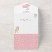 かわいい眠るコアラクマ三日月の赤ちゃんシャワー オールインワン招待状 (外側)