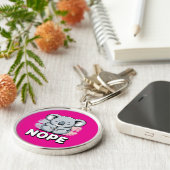 かわいい眠るコアラ「Nope」面白い漫画 キーホルダー (側面)