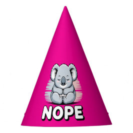 かわいい眠るコアラ「Nope」面白い漫画 パーティーハット