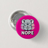 かわいい眠るコアラ「Nope」面白い漫画 缶バッジ (正面&裏面)
