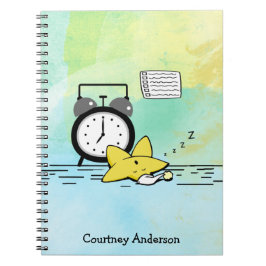 かわいい眠るスターパーソナライズされた手帳 ノートブック