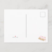 かわいい眠るテディベア双子の女の子シャワーbyメール インビテーションポストカード (裏面)