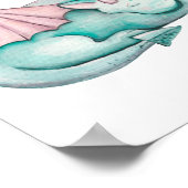 かわいい眠るドラゴンディスプレイポスター ポスター (角)