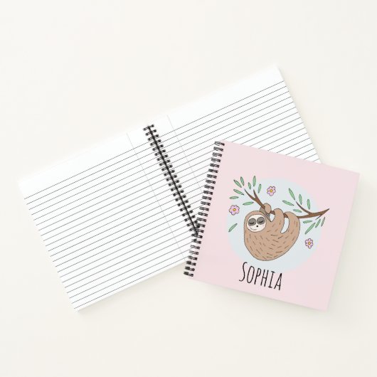 かわいい眠るナマケモノと名前の子供 ノートブック (内部)