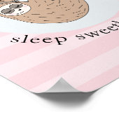 かわいい眠るナマケモノと名前の子供 ポスター (角)