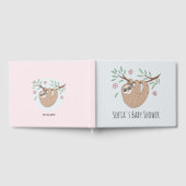 かわいい眠るナマケモノと名前ベビーシャワー ゲストブック (全面)