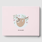 かわいい眠るナマケモノと名前ベビーシャワー ゲストブック (裏面)