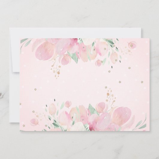 かわいい眠るナマケモノの花ベビーシャワー 招待状 (裏面)