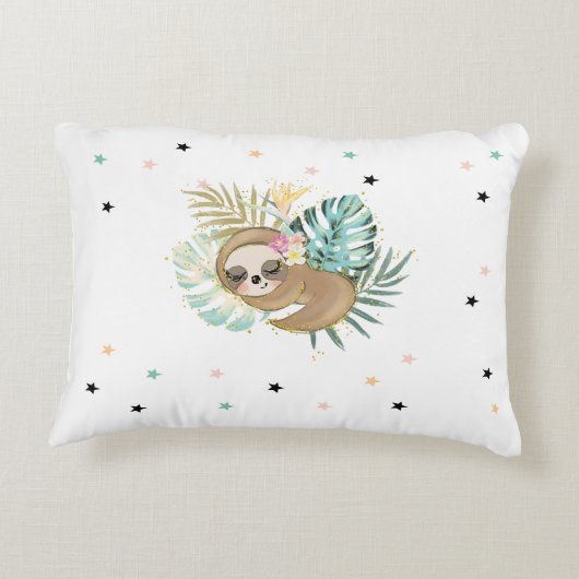 かわいい眠るナマケモノ,星,プリンセス アクセントクッション (裏面)