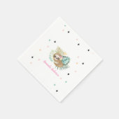 かわいい眠るナマケモノ，星，プリンセス スタンダードカクテルナプキン (角)