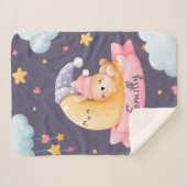 かわいい眠るバニーガールムーンナイトスカイ シェルパブランケット (正面(横))