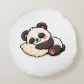 かわいい眠るパンダと枕 ラウンドクッション (裏面)