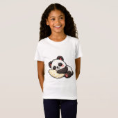 かわいい眠るパンダと枕 Tシャツ (正面フル)