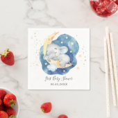 かわいい眠るベビー象ムーンスターボーイシャワー スタンダードカクテルナプキン (インサイチュ)