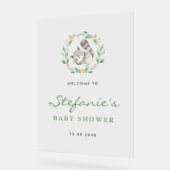 かわいい眠るラクーンリースベビーシャワーウェルカム アクリルサイン (傾斜)